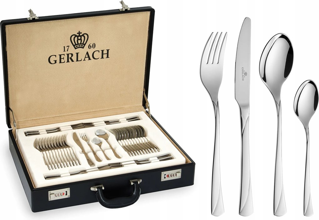 Gerlach Valor Evőeszköz 68 El Fényes Bőrönd /12 Személyes