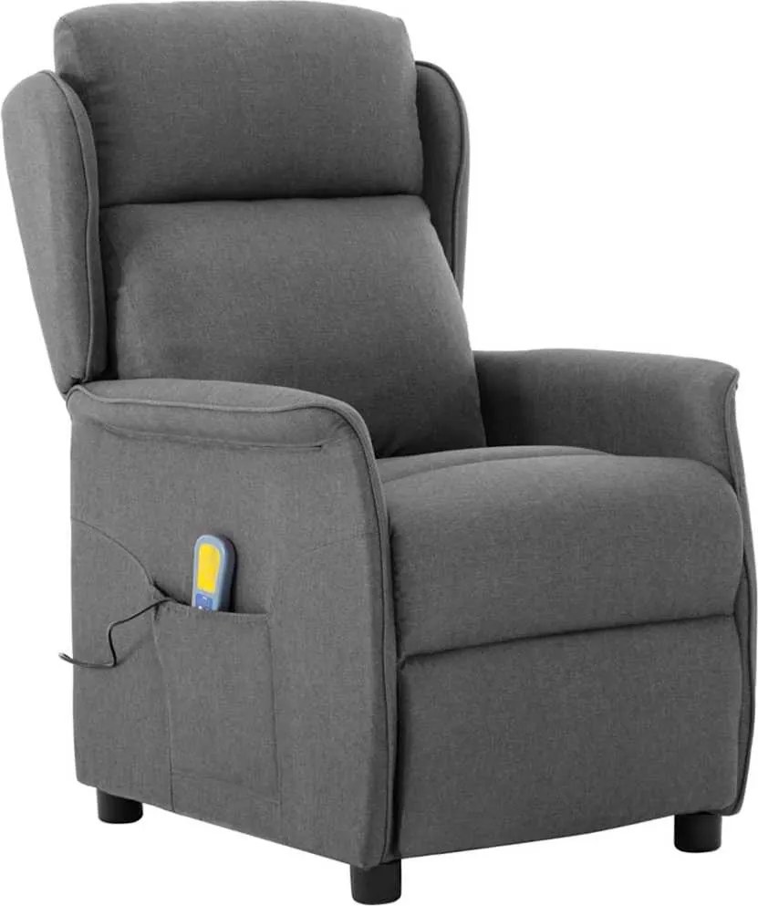 vidaXL Masszázsszék Világosszürke 93.5 x 67.5 x 101.5 cm szövet