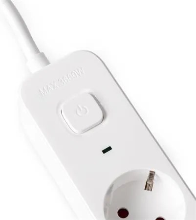 Elosztósor, 3 aljzat, 1,5 m, USB, kapcsolóval, ENTAC, fehér (ENTEL3K1U)