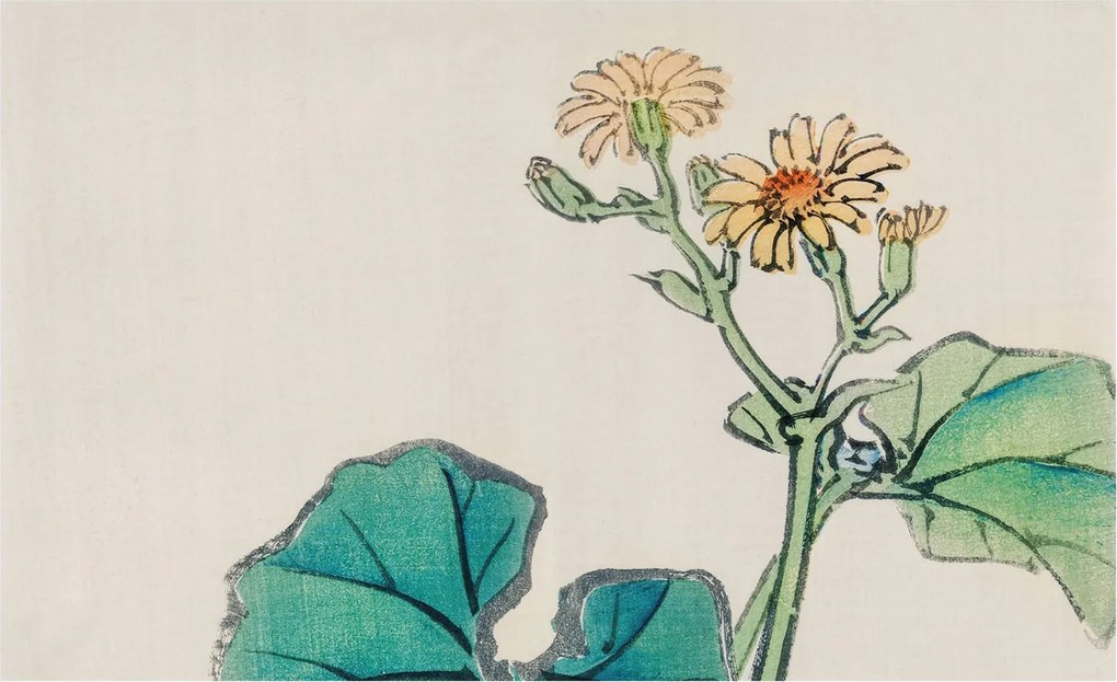 Flizelina Dekoratív Fotótapéta Hálószobába Virág és levelek 416x254 Ragasztó