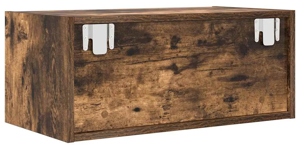 2 db füstös tölgy színű szerelt fa TV-szekrény 60x31x25,5 cm