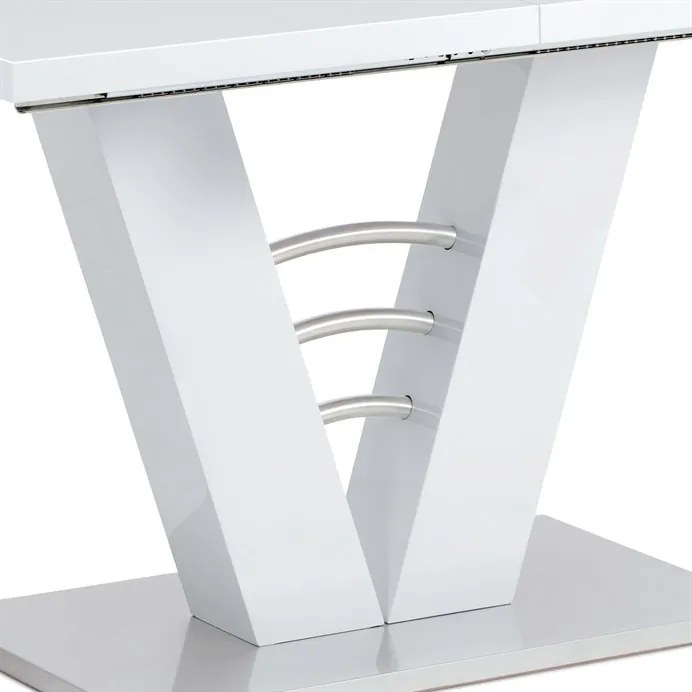 Bővíthető étkezőasztal 120–160x80 cm, MDF, fehér, HT-510 WT