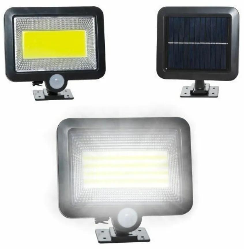 100 LED-es napelemes reflektor, mozgásérzékelővel, 260LM 5500-6000K