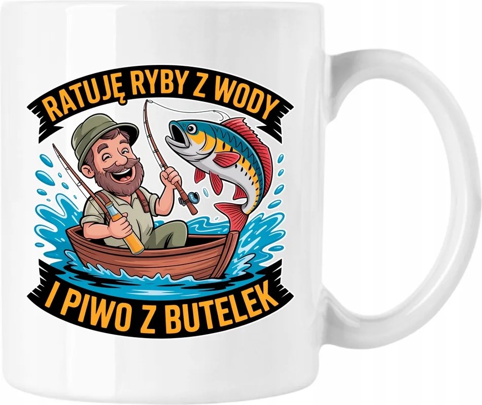 Horgász bögre Vicces Mentő Bs Fehér 330ml