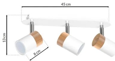 spotlámpa JOKER WHITE WOOD 3xGU10/8W/230V