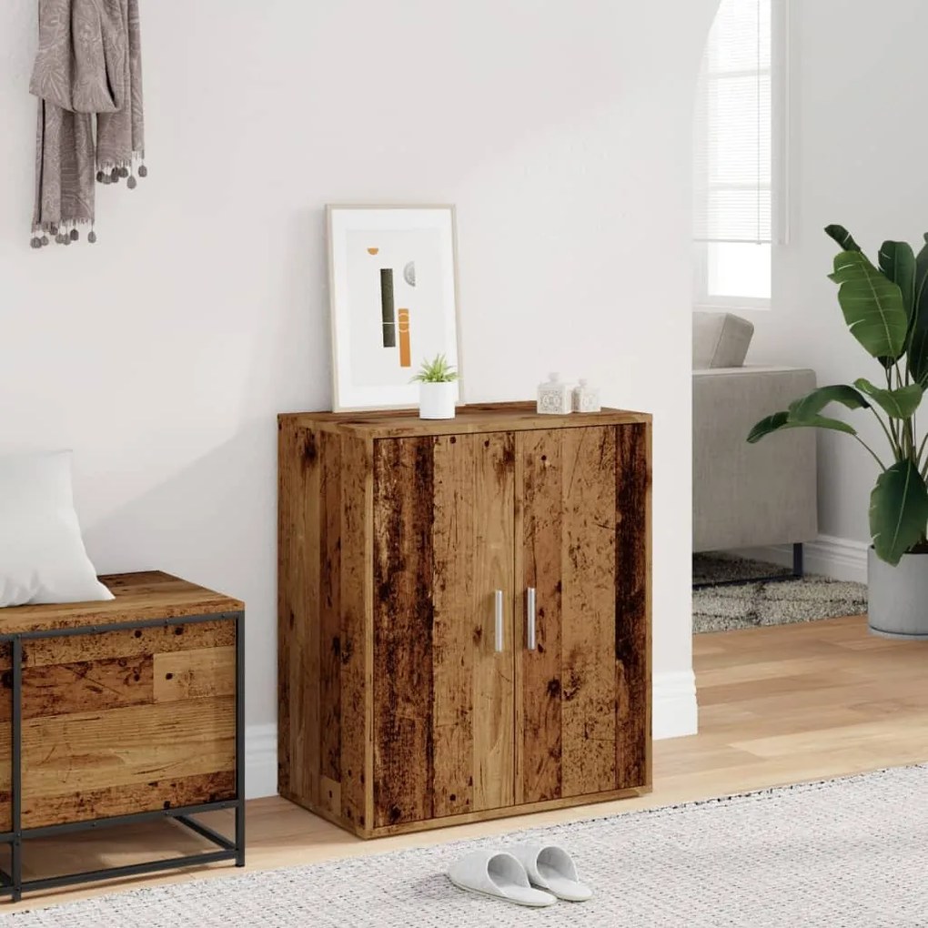 antik fa színű szerelt fa cipősszekrény 60 x 35 x 70 cm
