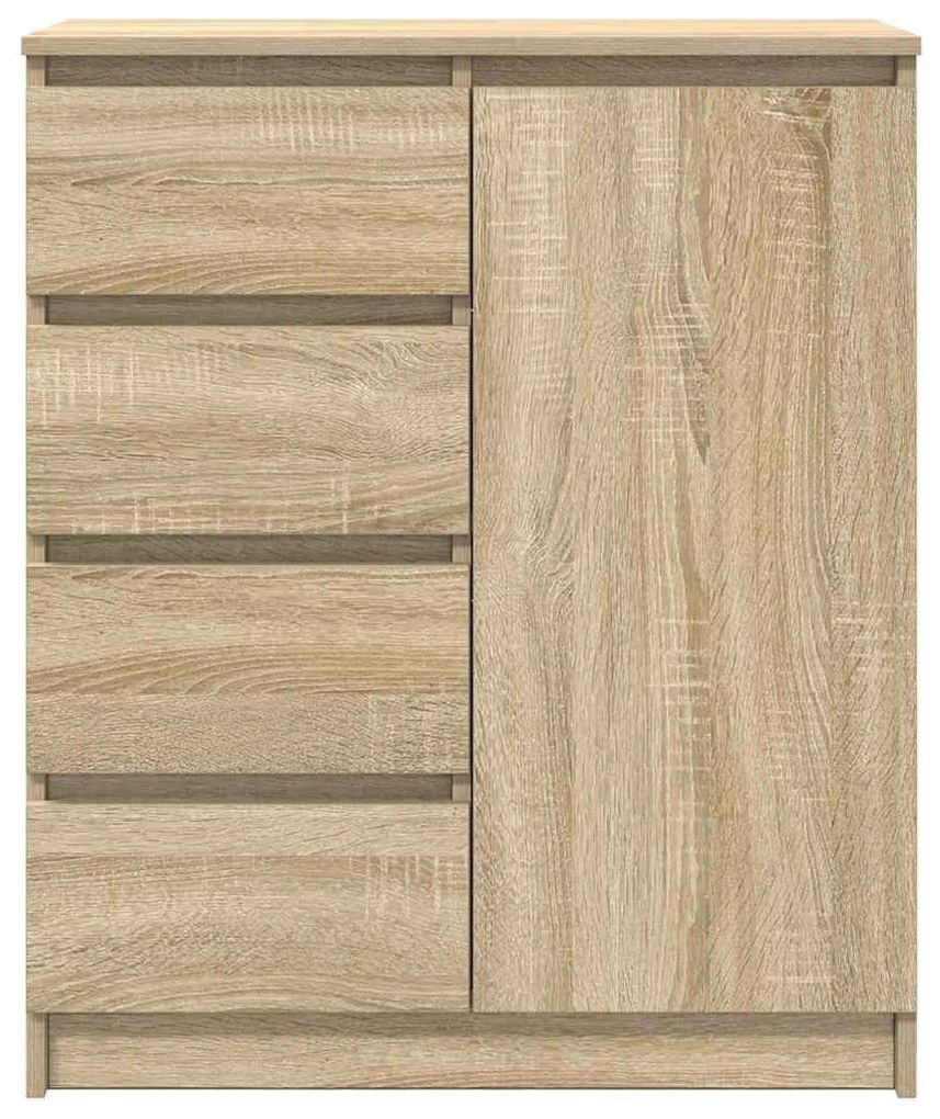 sonoma tölgy szerelt fa tálalószekrény fiókos 71x35x84 cm