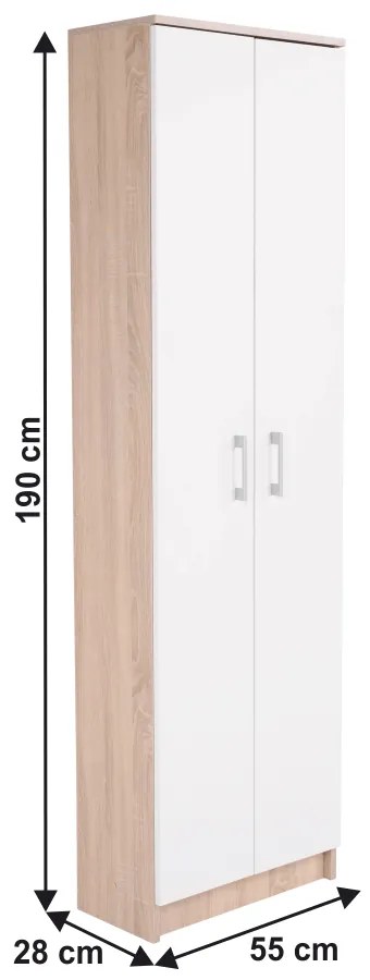 Akasztós szekrény, sonoma tölgy/fehér, ASTER