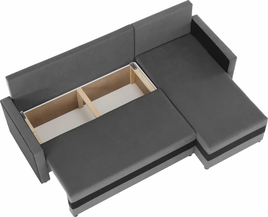 Univerzális ülőgarnitúra, szürke/fekete, PAULITA NEW