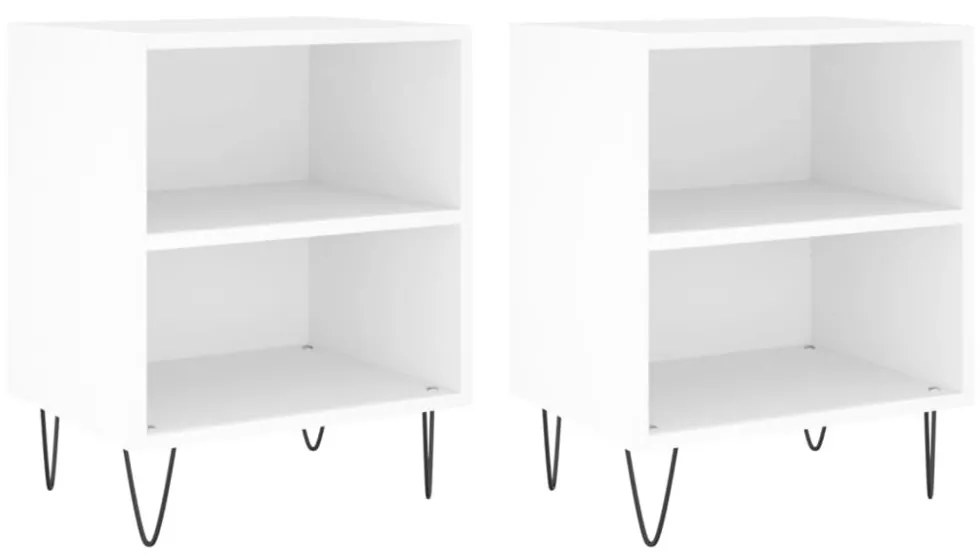 vidaXL 2 db fehér szerelt fa éjjeliszekrény 40 x 30 x 50 cm