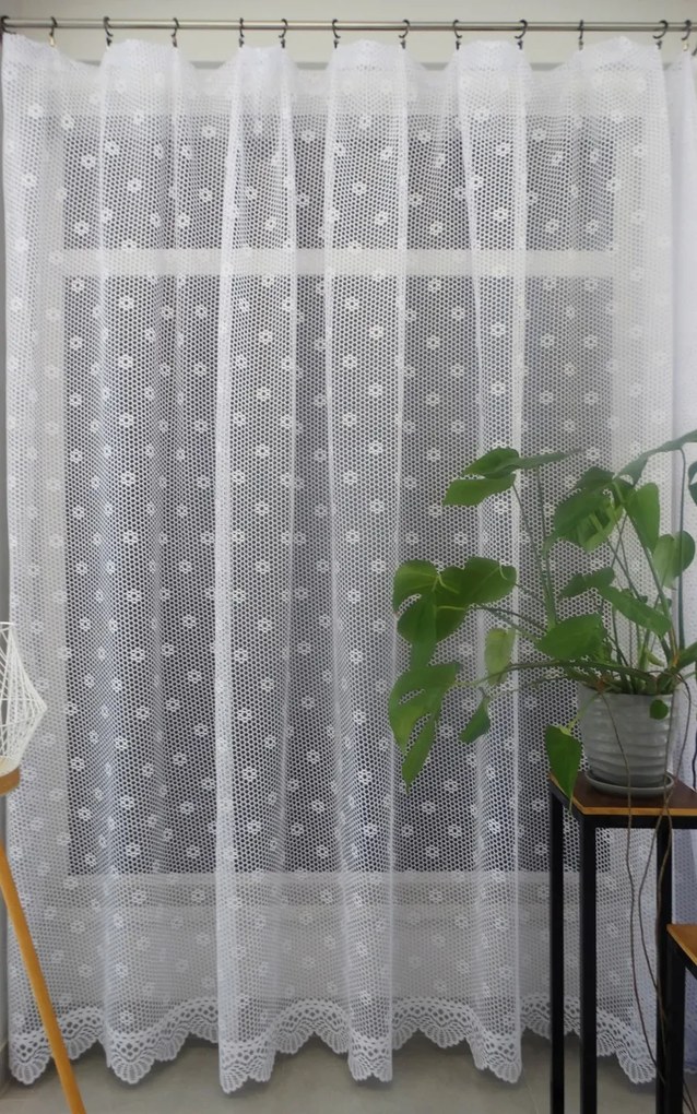Mg Függöny 36215 méhsejt virág Fehér 250cm 0,5mb