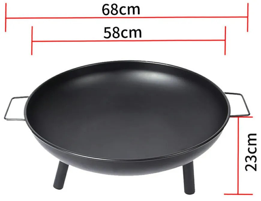 Hordozható tűzrakó 58 cm