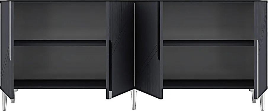Evva komód, antracit-ezüst, 125 cm