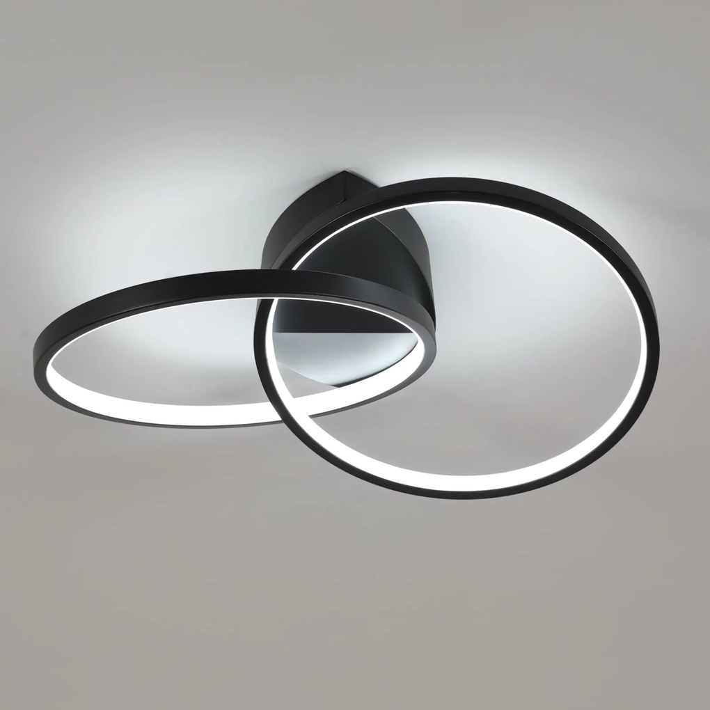 Led Mennyezeti Lámpa 33W Fekete Modern Kerek 6500K Nappaliba, Hálószobába