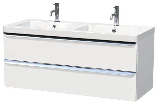 Naturel Pavia Fürdőszobaszekrény mosdóval 120x53x49 cm fehér matt, króm fogantyú PAVIA3120ZCR