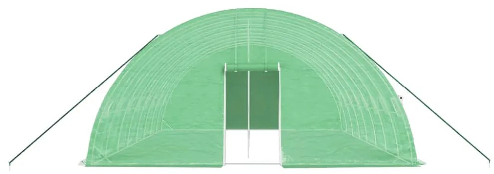 zöld acélvázas melegház 48 m² 8 x 6 x 2,85 m