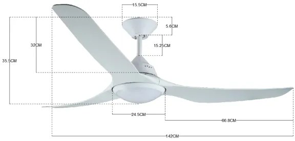 Lucci air 213096 - LED Mennyezeti ventilátor MARINER LED/15W/230V fehér + távirányító