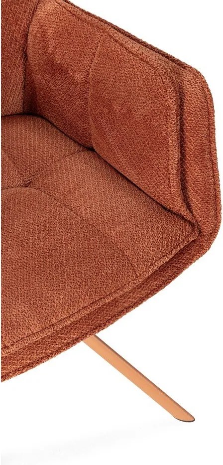 Terrakotta színű kárpitozott étkezőfotel szett 2 db-os Keiko – Marckeric