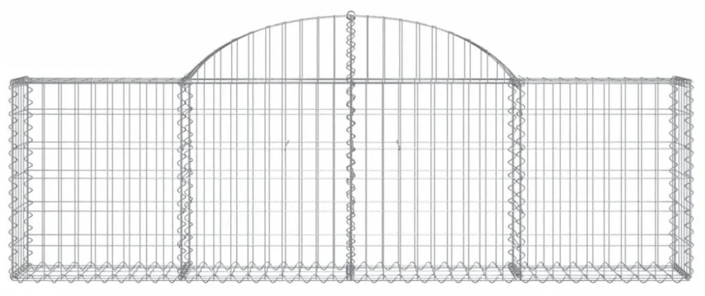 15 db íves horganyzott vas gabion kosár 200x30x60/80 cm