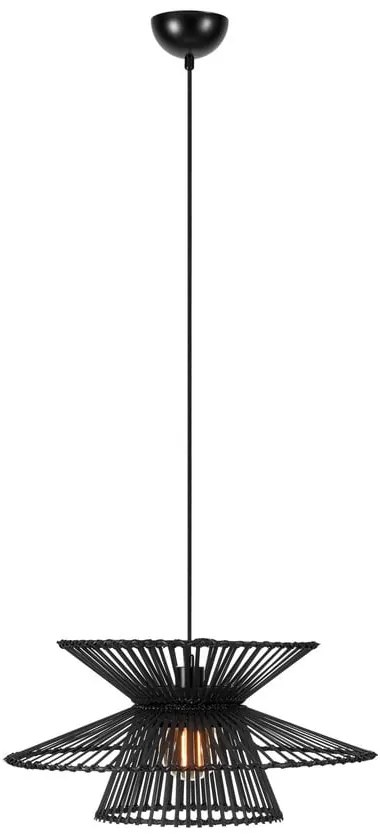 Fekete függőlámpa bambusz búrával ø 57 cm Duplici – Markslöjd