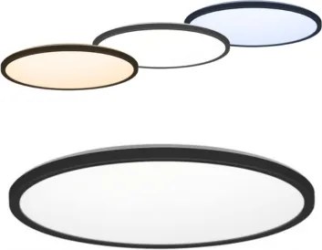 LED-es kerek fürdőszobai plafon légmentesen záródó erős 3 szín fekete IP54