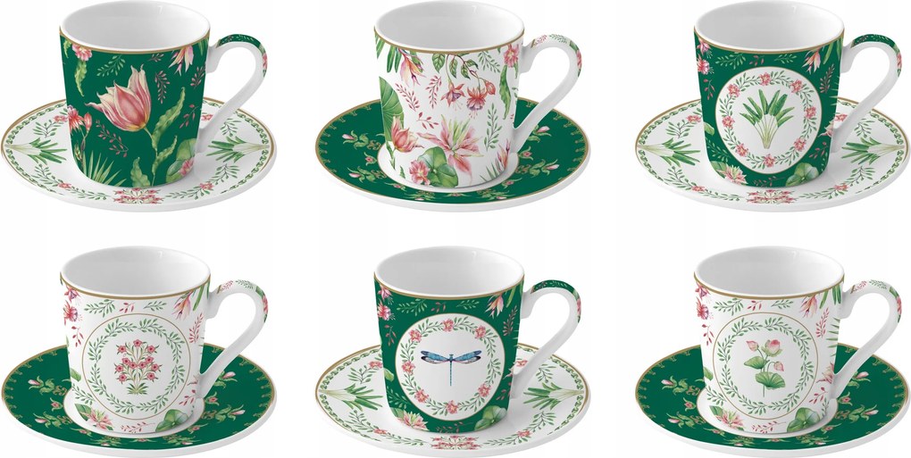 Hat személyes bögre szett virág motívummal, színes ajándék