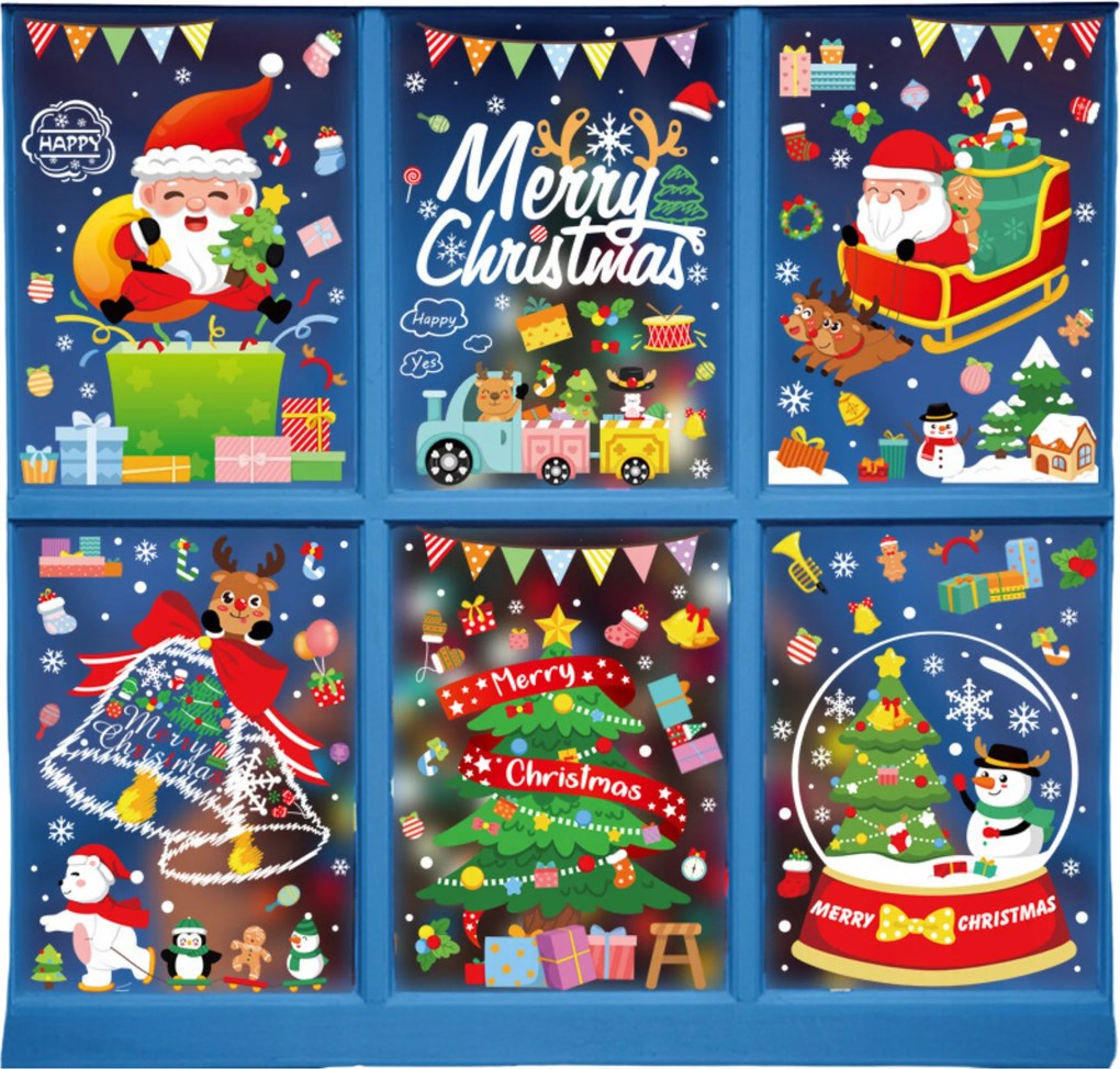 Karácsonyi Matricák Karácsonyi Ablakdíszek Hópehely Ünnepek