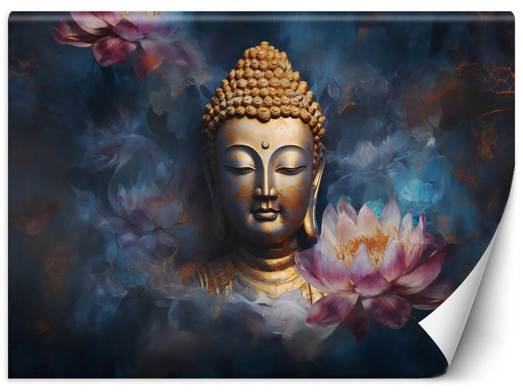 Gario Fotótapéta Buddha és a virágok Anyag: Vlies, Méret: 200 x 140 cm