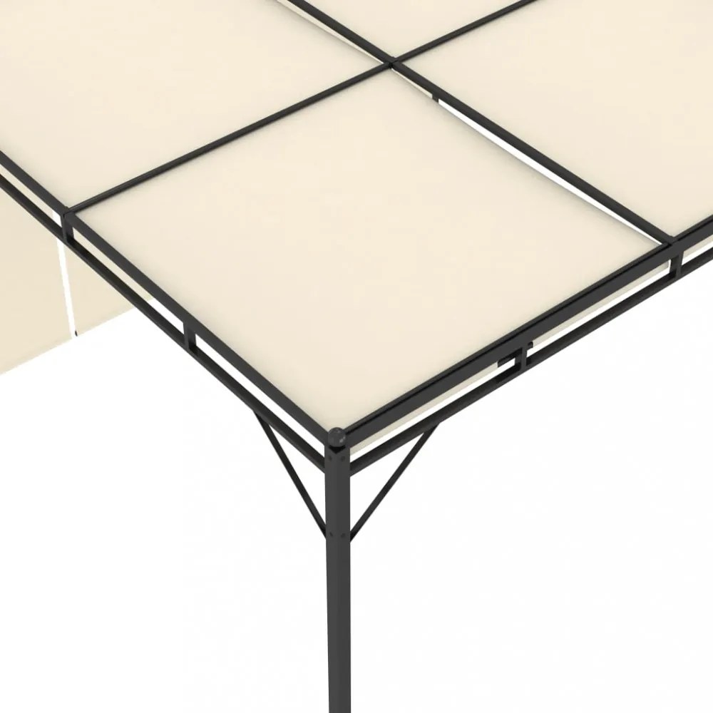 vidaXL krémszínű kerti pavilon oldalfüggönnyel 4 x 3 x 2,25 m