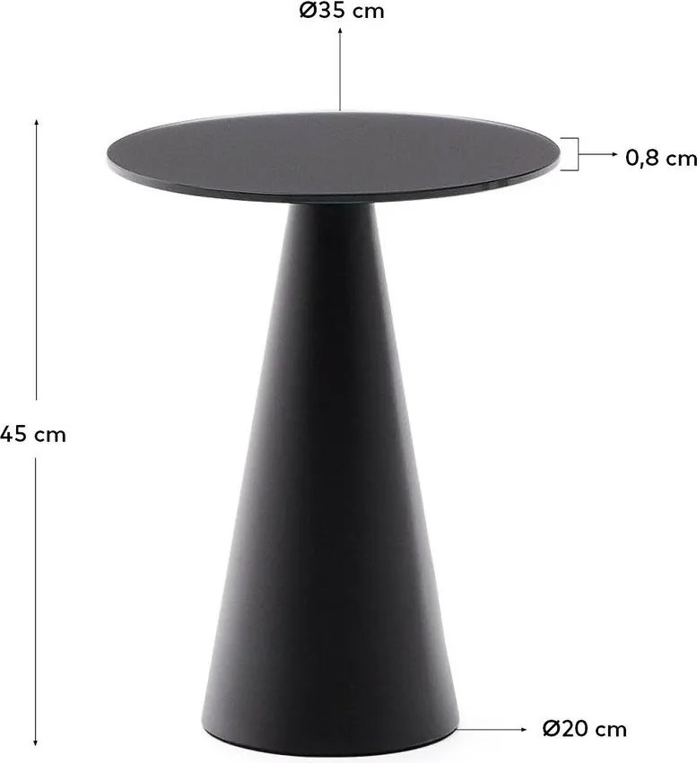 Kerek tárolóasztal üveg asztallappal ø 35 cm Wilshire – Kave Home