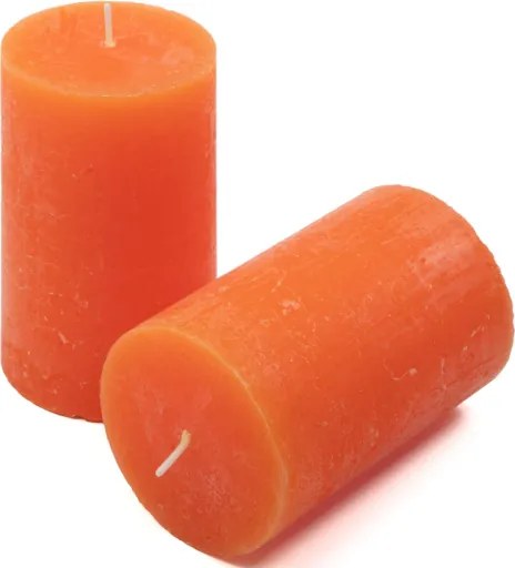 Gyertyakészlet rusztikus 12 db magasság 11,5 cm narancssárga