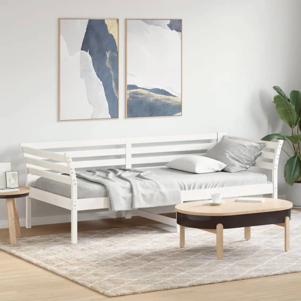 kanapéágy ágy matrac fehér 100x200 cm tömör fa fenyőfa