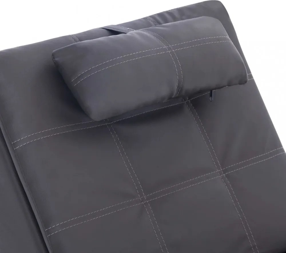 Szürke műbőr dívány párnával