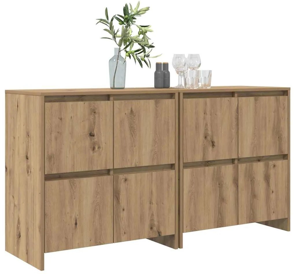 Oldalszekrények 2 pcs kézműves tölgy 70 x 41 x 75 cm Faanyag