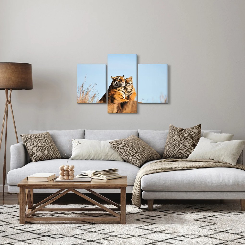 Kép - Tigris és a kölyke (90x60 cm)