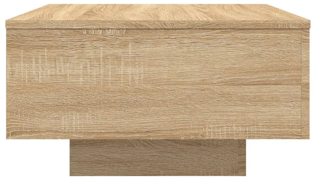 sonoma tölgy színű dohányzóasztal LED-lámpákkal 55 x 55 x 31 cm