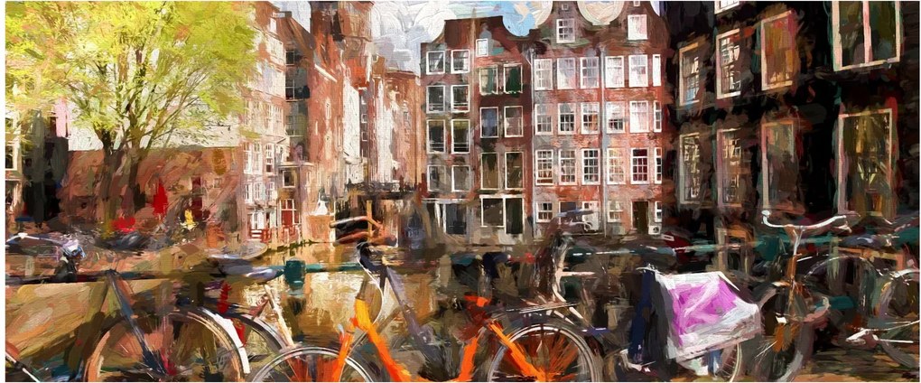 Kép - Amszterdam, festészet (120x50 cm)
