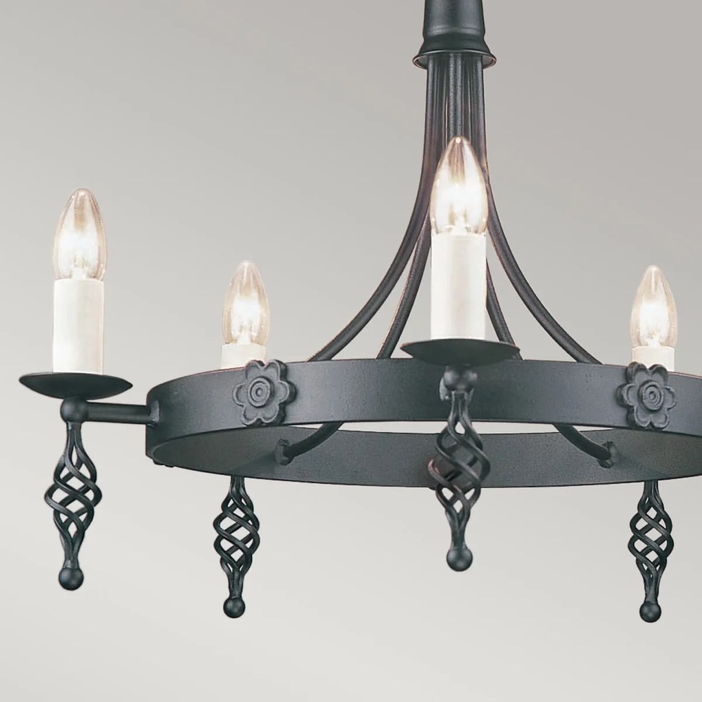 Elstead klasszikus csillár belfry fekete elsby5-black