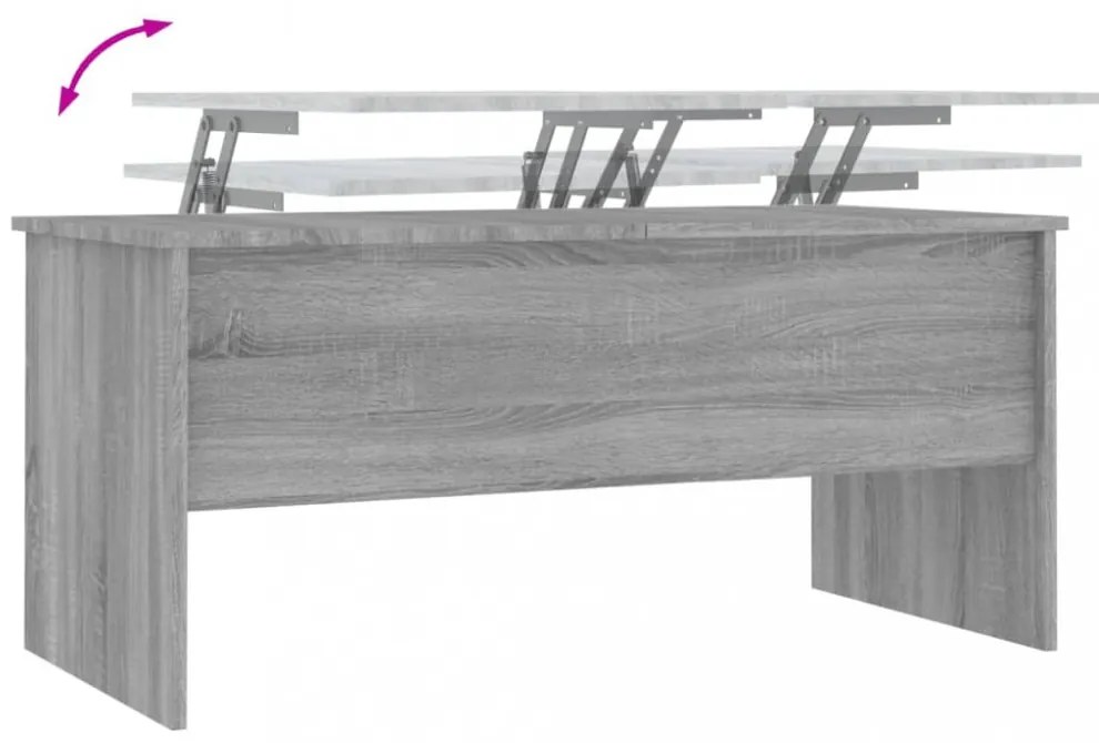 szürke sonoma színű szerelt fa dohányzóasztal 102x50,5x46,5 cm