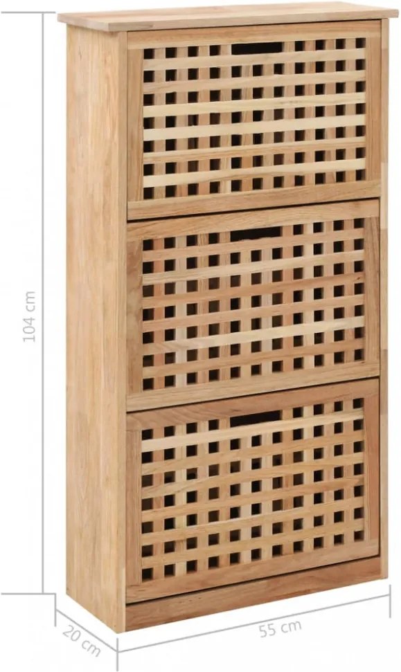 tömör diófa cipősszekrény 55 x 20 x 104 cm