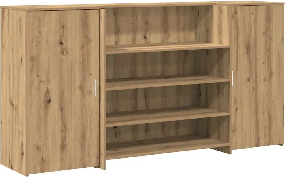 vidaXL recepciós pult kézműves tölgy 200x50x103,5 cm szerelt fa