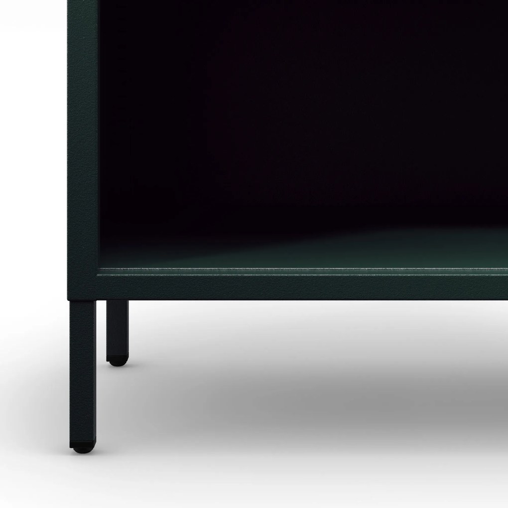 Alacsony polcos szekrény LUCA , 1000 x 900 x 350 mm, Modern: palack zöld