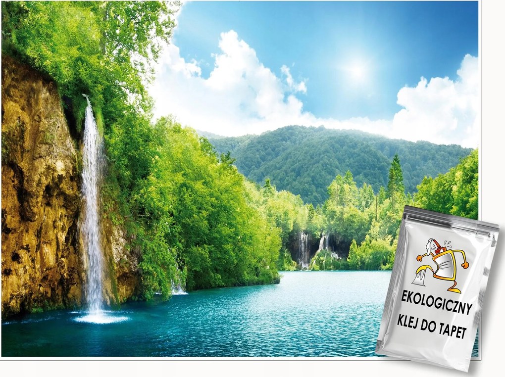 Fotótapéta Vízesés Természet Tó Nappali Hálószoba Fali Tapéta 200x140