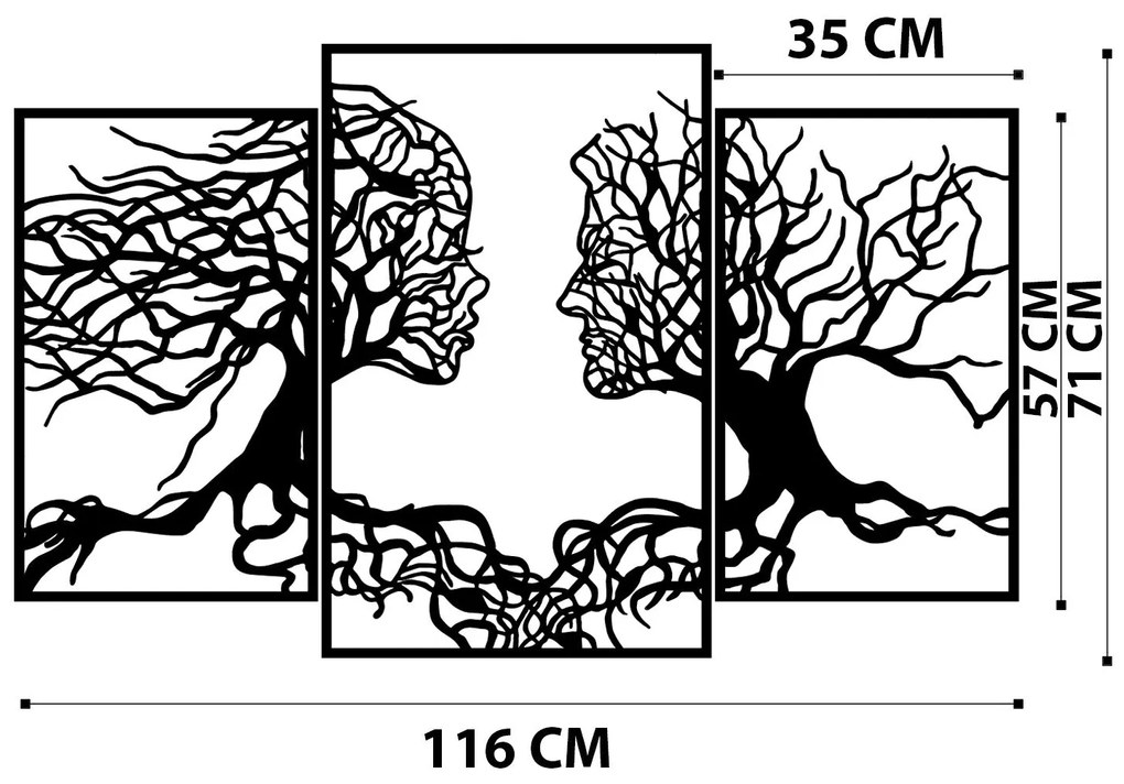Fém fali dekoráció, Love Tree