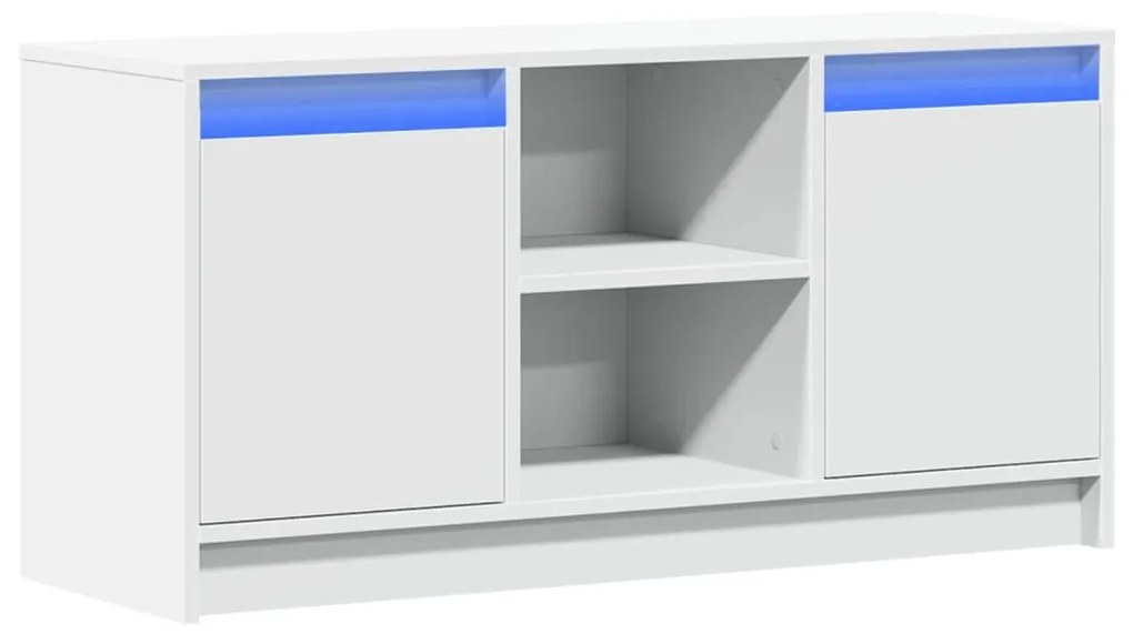 fehér szerelt fa TV-szekrény LED-ekkel 100 x 34 x 50 cm
