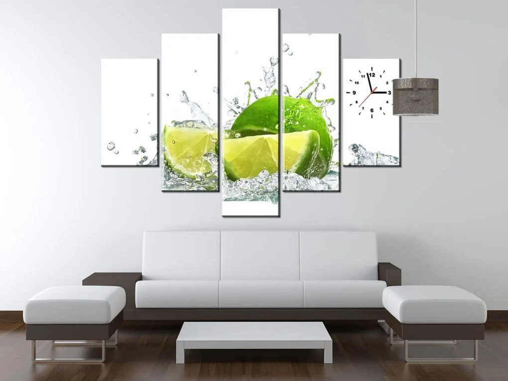 Gario Órás falikép Zöld lime - 5 részes Méret: 150 x 105 cm