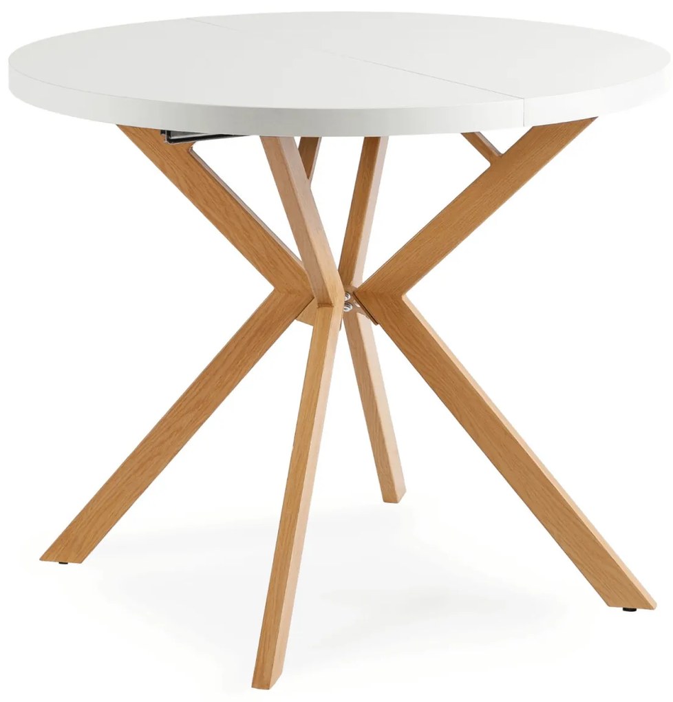 Bővíthető Étkezőasztal Fehér/Tölgy Színben. DORIAN 80-160 cm