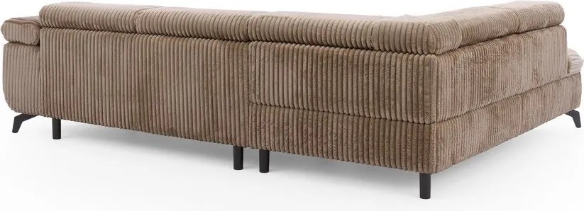 Barna kordbársony sarokkanapé (bal oldali-L alakú) Marbeya – Ropez