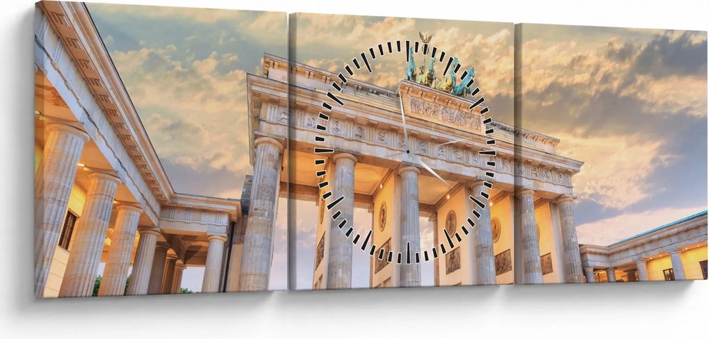Kép - Brandenburgi kapu, Berlin, Németország (órával) (90x30 cm)