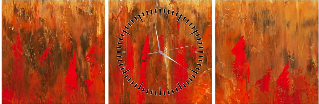 Kép - Festett absztrakció (órával) (90x30 cm)